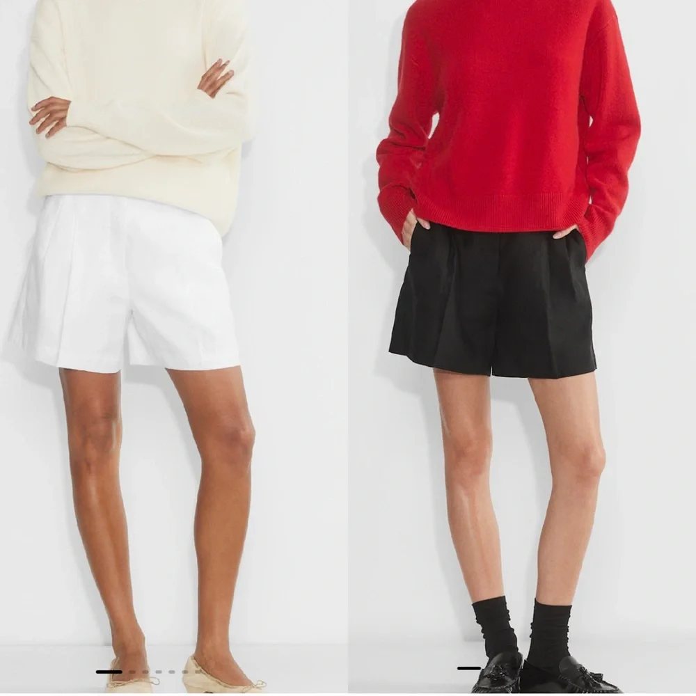 Aritzia White Pleated High-Rise Tailored Shorts bundle - Picture 1 of 4